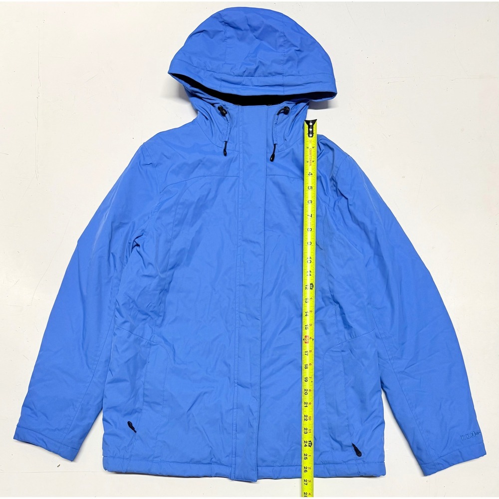LL Bean Wildcat Jacket Womens Medium Blue Fleece Lined Hooded Parka 271136